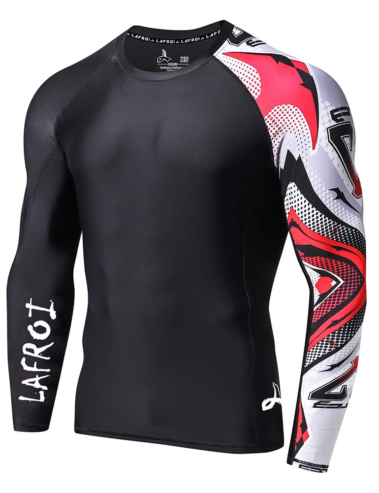 LAFROI Men's Long Sleeve UPF 50+ Baselayer Skins Performance Fit Compression Rash Guard-CLYYB Asym Mecha Size XXL - Image 1